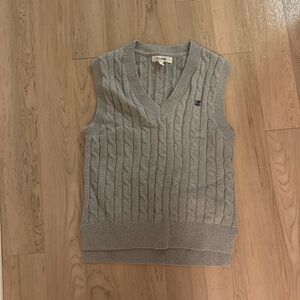 Gray Cable Knit Sweater Vest